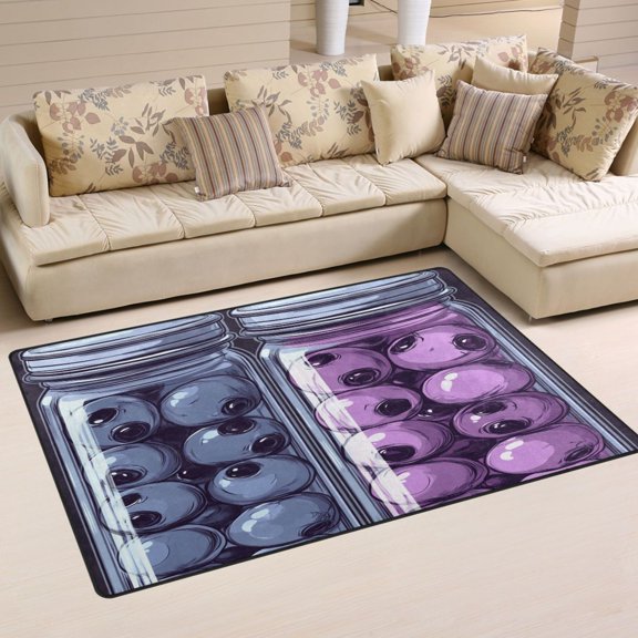 Spooky Eyeballs Pattern Soft Polyester Area Rug 31''x20'', Non Slip, Memory Foam, Water Absorbent