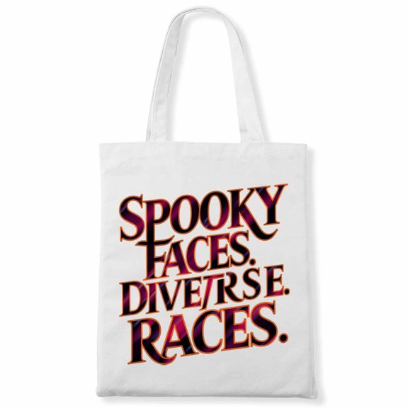 Spooky Faces, Diverse Races. Oh My Gourdness It'S Autumn Funny Pumpkin Spice Lover Tote Canvas Bag Canvas Bag 3Pcs