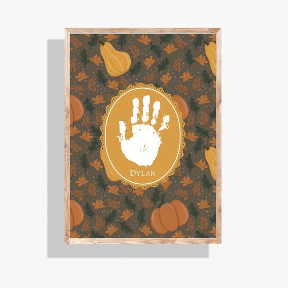 Spooky Fall Handprint Name Keepsake Poster, Unframed Paper Poster 11x14in
