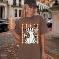 thumbnail image 1 of Spooky Football Ghost T-Shirt, Halloween Game Day Tee, Ghost Football Fan Shirt,Dark Chocolate Color,Size L, 1 of 5