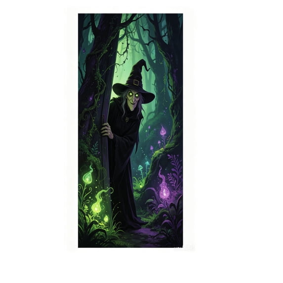 Spooky Forest Pumpkin Print Halloween Door Cover, 70.9x35.4IN 100% Polyester Decor Backdrop, Multipurpose Holiday Hanging Tapestry for Party Photo Wall Table Decor