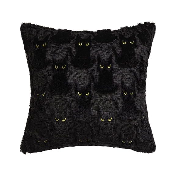 [Spooky Fun] Halloween Plush Embroidered Pillow Cover, Playful Decor For Sofa & Party, 165G Pillowcase For Festive Home & Ghoulish Gifting