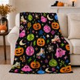 thumbnail image 1 of Spooky Fun Retro Roller Disco Halloween, Festive Halloween Scene, Warm Flannel Blanket for Living Room and Family Room, Art Lovers Halloween Gift, Festive Home Decor, 1 of 9