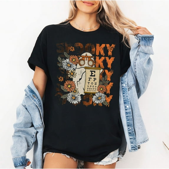 Spooky Ghost Boo Vision Squad Optometrist Halloween Eye Dr T-Shirt, Fullsizes S-5XL Multicolors T-Shirt