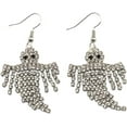 thumbnail image 1 of Spooky Ghost Dangle Earrings for Women Crystal CZ Tassel Drop Halloween Earrings Hook Statement Cute Halloween Accessories Jewelry for Costume Party Outfit, 1 of 10