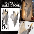 thumbnail image 1 of Spooky Ghost Halloween Wall Stickers, Large Removable Ghost Bat Window Decals, Vintage Oil Painting Style Halloween Door Wall Decor for Fall Party Haunted House Indoor Decorations,B, 1 of 8
