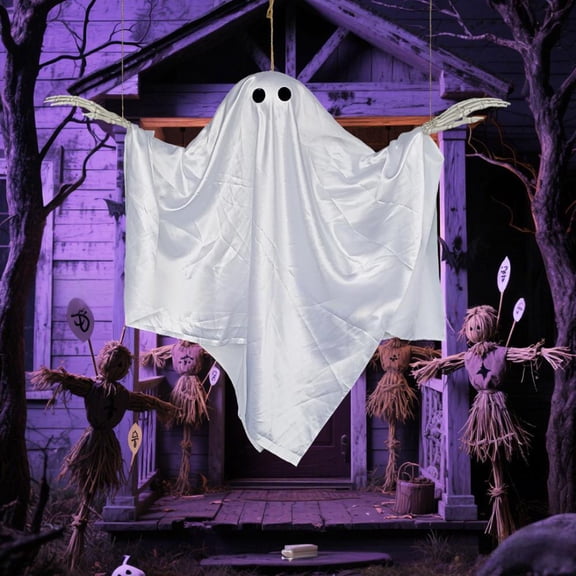 Spooky Ghost Messenger Statue with Lantern Halloween Window Decor Creepy Haunted House Figurine for Holiday Party Props,Halloween Decorations Outdoor,Indoor Outdoor Decor Sculpture