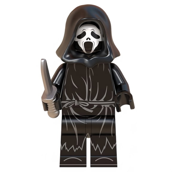 Spooky Ghost Themed Building Block Figure, Horror Inspired Collectible Minifigure Accessory, Decor & Gifts For Boys or Girls(A)