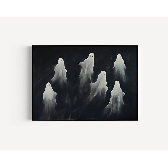Spooky Ghosts Wall Art Print, Decor, Spooky Art, Decoration, Ghost Decor Wall Art, Modern Wall Decor, 24x36 UNFRAMED