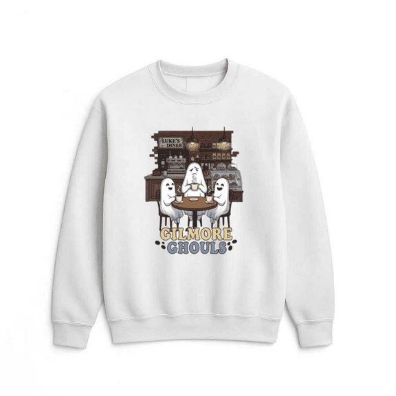 Spooky Ghoul Fan Sweater Funny Haunted Retro Ghost Halloween Graphic Sweatshirt, for men & women, up to size 5XL