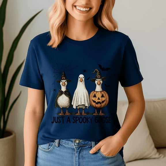 Spooky Goose Halloween Ghost Witch Pumpkin Costume Party Shirt, Halloween Shirt, Spooky Season Tee, Happy Halloween, Ghost Pumpkin Tshirt, Funny Holiday Gift,Horror Witchy ,Trick Or Treat