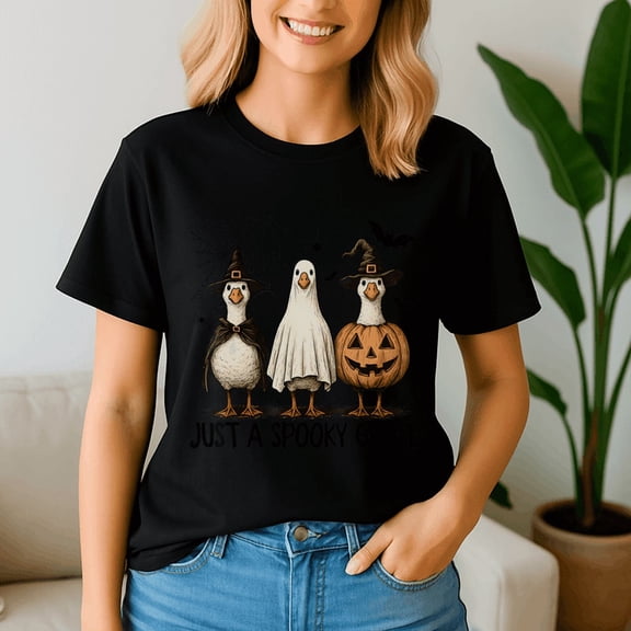 Spooky Goose Halloween Ghost Witch Pumpkin Costume Party Shirt, Halloween Shirt, Spooky Season Tee, Happy Halloween, Ghost Pumpkin Tshirt, Funny Holiday Gift,Horror Witchy ,Trick Or Treat