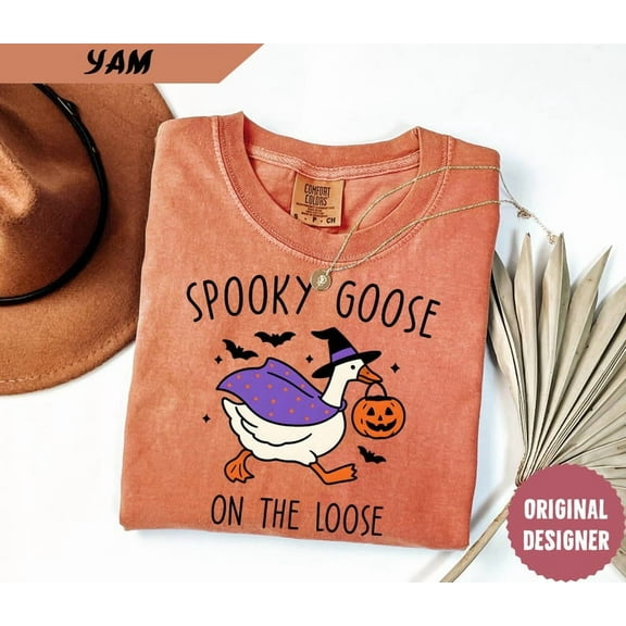 Spooky Goose On The Loose Shirt, Halloween Goose Shirt, Spooky Season Shirt, Halloween Silly Goose Shirt