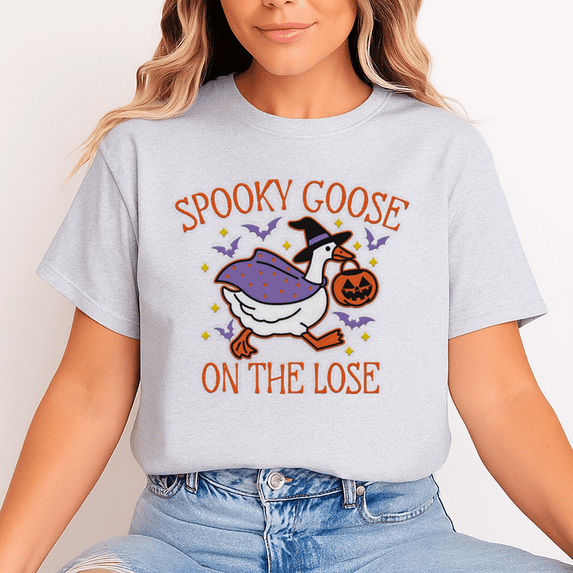 Spooky Goose On The Lose Unisex Halloween T-Shirt, 100% Cotton Funny Graphic Tee – Gift for Halloween