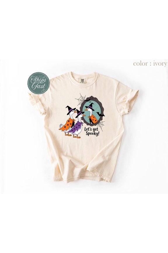 Spooky Goosey Funny Goose Trendy Vibes Let’S Get Squad Goals Cute Fall T-Shirt