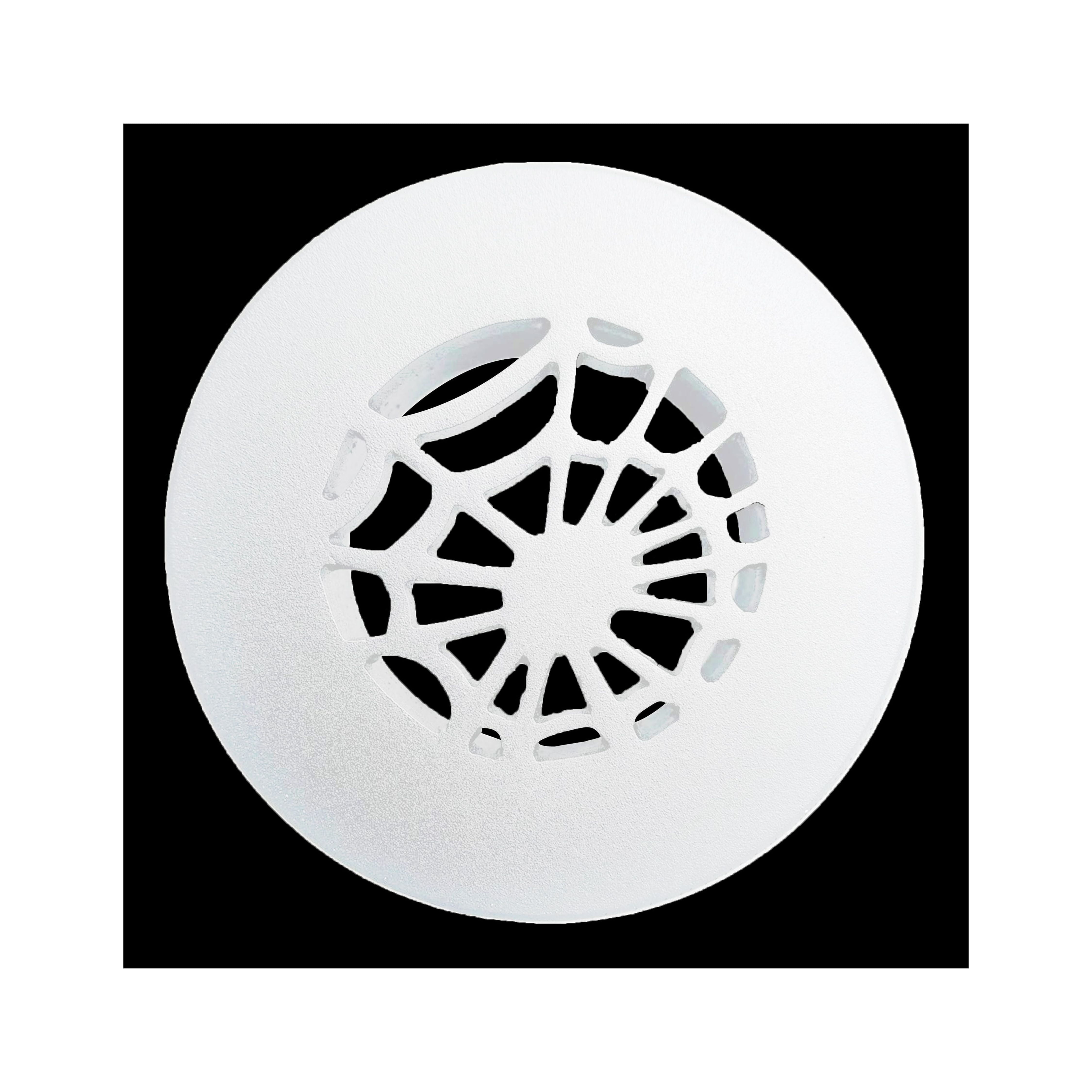 Spooky Gothic Round Vent cover 4" Duct Opening (Overall 5-1/2") Spider Web Design Solid Cast Aluminium Register