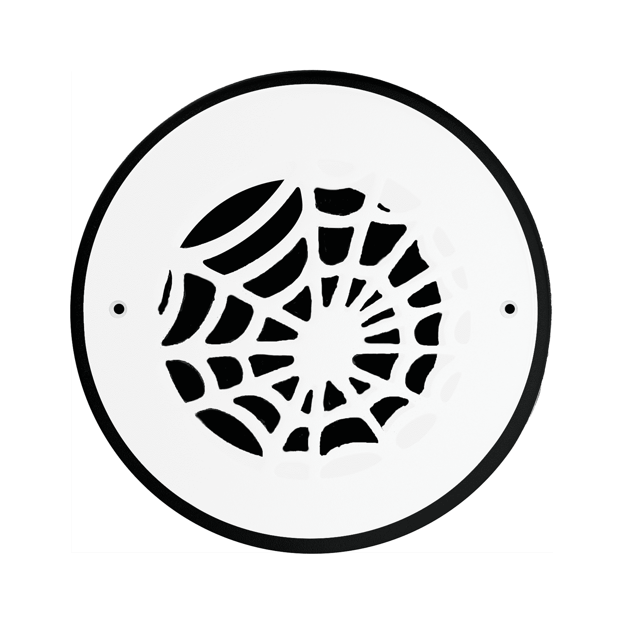 Spooky Gothic Round Vent cover 6" Duct Opening (Overall 7-1/2") Spider Web Design Solid Cast Aluminium Register
