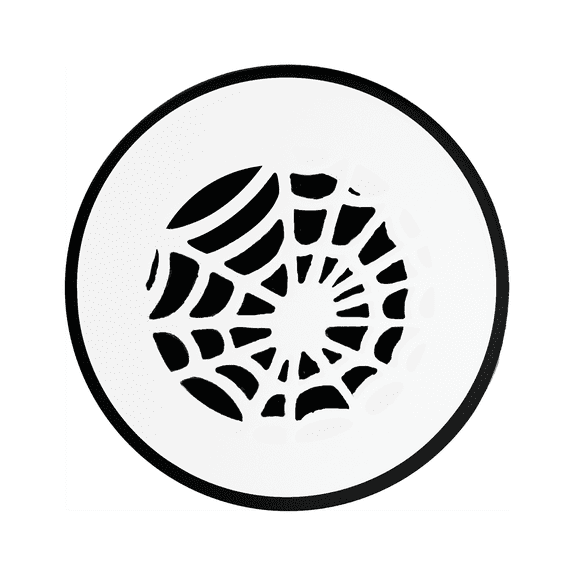 Spooky Gothic Round Vent cover 6" Duct Opening (Overall 7-1/2") Spider Web Design Solid Cast Aluminium Register