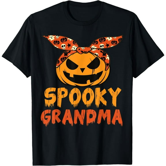 Spooky Grandma Pumpkin Halloween T-Shirt,Black