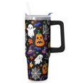 thumbnail image 1 of Spooky Halloween 30oz Coffee Tumbler with Handle and Straw Lid – Insulated Hot Cold Travel Mug – Pumpkin Gift Cup, 1 of 5