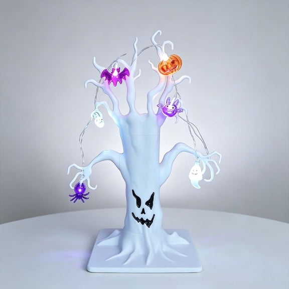 Spooky Halloween Bare Branch Decorative Tree Light, Glowing LED Twig Table Lamp, Creepy Ornament for Home Party Spooky House Holiday Shelf Mantel Decoration
