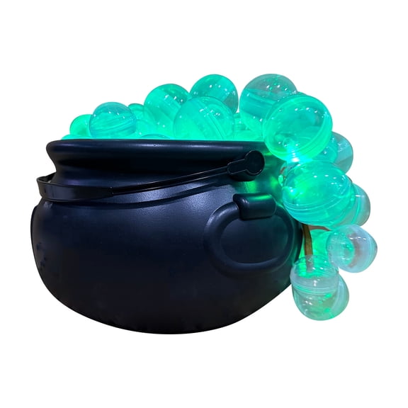 Spooky Halloween DIY Witch Bucket Set, Party Tabletop Costume Props with Lights, Scary Witch's Flower Pots for Halloween Decor, Safe to Use, Requires Batteries