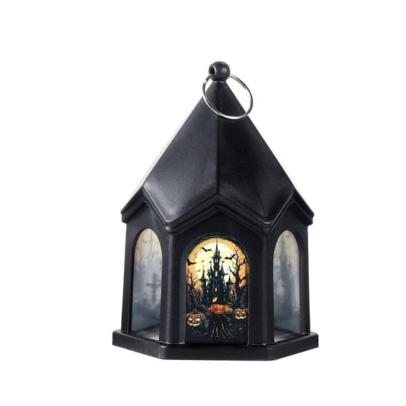 Spooky Halloween Decor Halloween Lantern Gothic Hanging Light Haunted House Decor for Home Party Mantel Window Table 1 Pack