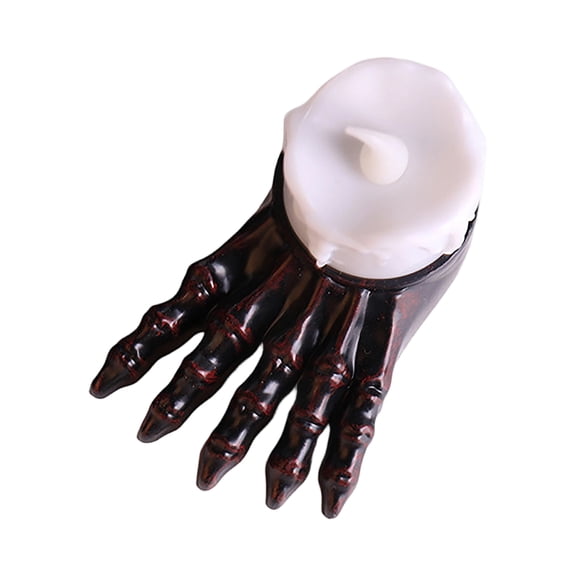 Spooky Halloween Decor, Halloween Skeleton Foot Shape Battery Operated Led Candle Light 3X3X2 In, for Indoor Halloween Table Decorations, Haunted House Displays, Gothic Halloween