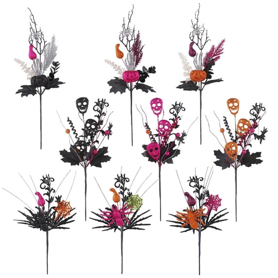 Spooky Halloween Decorations 18 Inch Skull Floral Pick Spooky Halloween Decor for Indoor Table Centerpiece Halloween Party Supplies 1 Pack