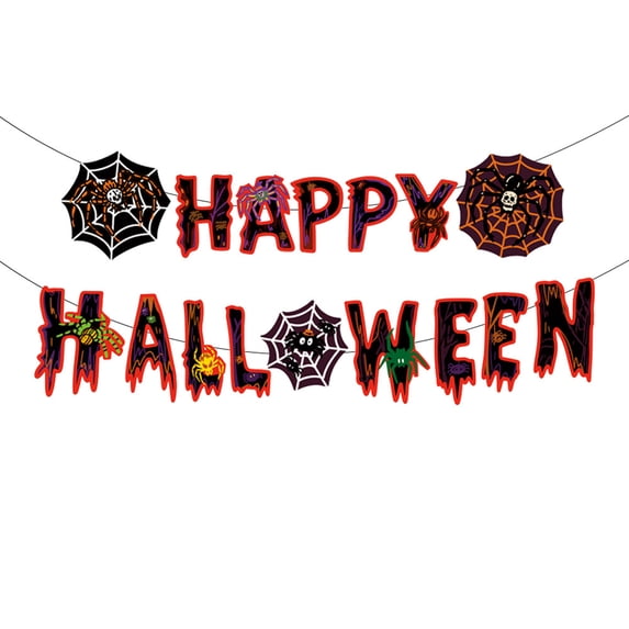 Spooky Halloween Decorations 20 Inch Happy Halloween Banner Hanging Halloween Decor for Home Indoor Mantel Porch Halloween Party Supplies 1 Pack
