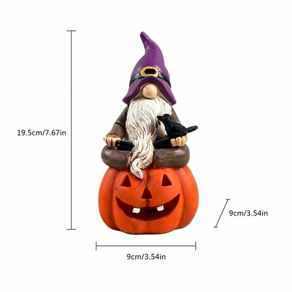 Spooky Halloween Decorations Halloween Decor Indoor Resin Pumpkin Gnome Statue Room Ornaments Festive Celebration Gear Table Centerpiece Grey