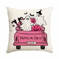 thumbnail image 1 of Spooky Halloween Decorations Indoor Pillow Covers 18X18 Set of 4 Pink Ghost Pumpkin Vintage Truck Throw Pillowcases for Fall Decorations for Home Living Room Couch, 1 of 5