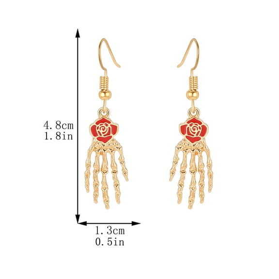 Spooky Halloween Decorations Skeleton Skull Ear Studs Punk Geometric Alloy Earrings Party Wearing Accessories Holiday Gifts for Women