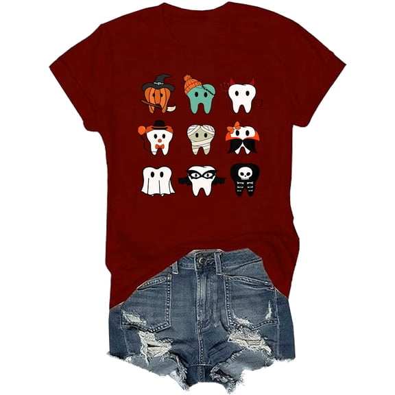 Spooky Halloween Dentist Shirt Dental Halloween Tshirt Dental Hygienist Assistant Tops