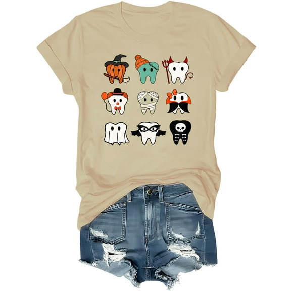 Spooky Halloween Dentist Shirt Dental Halloween Tshirt Dental Hygienist Assistant Tops