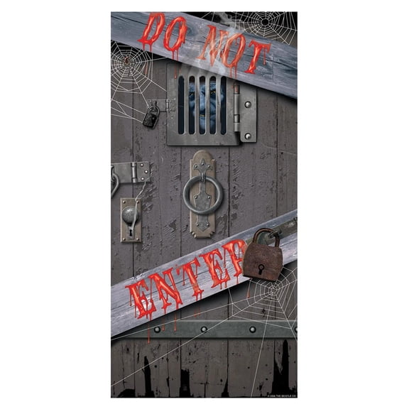 Spooky Halloween Door Cover 30" X 5' - 12 Pack (1 Per Package)