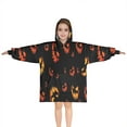 thumbnail image 1 of Spooky Halloween Faces Pattern Blanket Hoodies for Kids 6-13YR Oversize Wearable Blanket Hoodies for Boys Girls Teens, 1 of 7