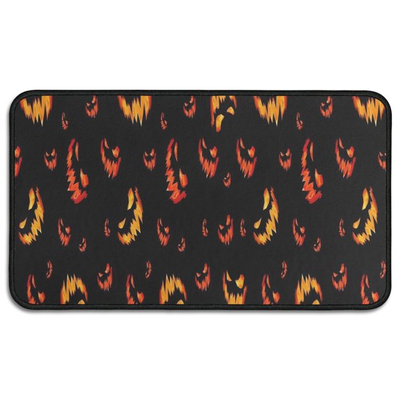 Spooky Halloween Faces Pattern Door Rugs,Washable Non Slip Door Mats Indoor,Decorative Door Mats,Entry Mat Indoor for Entrance,Bedroom,Kitchen,Bathroom,30"x17"