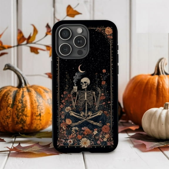 Spooky Halloween Ghost Phone Case, Cute Collage Art, Bookish Witchy Vibes, Tough Aesthetic iPhone Cover - Glossy Finish