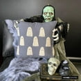 thumbnail image 1 of Spooky Halloween Ghost Throw Pillow cover Gray 20"x20" (50x50 cm) Linen Halloween Decor, Ghost Decor, Embroidery, Ghost Pillows Cushion Covers, Ghost Modern Style - Ghostly Haunt, 1 of 10