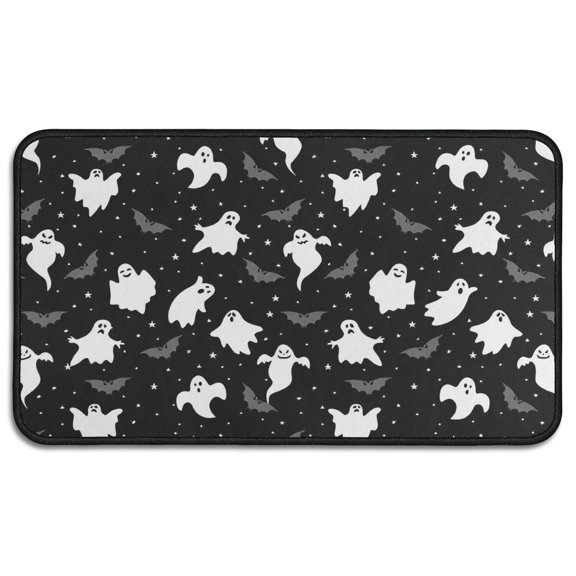 Spooky Halloween Ghosts Pattern Door Rugs,Washable Non Slip Door Mats Indoor,Decorative Door Mats,Entry Mat Indoor for Entrance,Bedroom,Kitchen,Bathroom,30"x17"