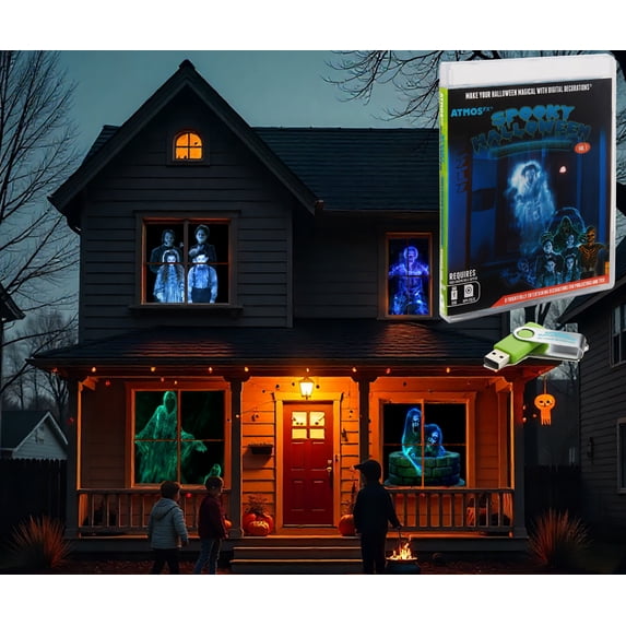 Spooky Halloween Hollusion Digital Decorationon on USB includes 8 Atmosfx video effects for Hallloween