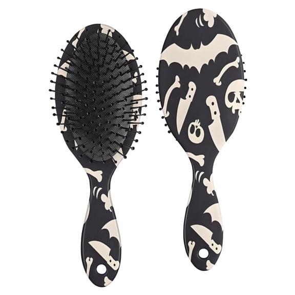 Spooky Halloween Icons Pattern Hair Brush,Girls Detangling Hair Brush,Glide Through Tangles with Ease for Wet & Dry Hair,8.8"X2.8"