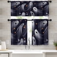 thumbnail image 1 of Spooky Halloween Kitchen Curtains Gothic Ghost Window Curtains Valance and Tier Set 36 Inch, Funny Rod Pocket Short Tier Curtain for Room, Scary Night Small Cafe Kitchen Decor, 1 of 6