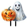 thumbnail image 1 of Spooky Halloween Lawn Stake Decor, Waterproof Pumpkin Ghost Sign, Outdoor Yard & Garden Halloween Ornaments, 1 of 3