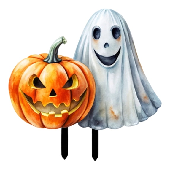 Spooky Halloween Lawn Stake Decor, Waterproof Pumpkin Ghost Sign, Outdoor Yard & Garden Halloween Ornaments
