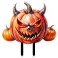 thumbnail image 1 of Spooky Halloween Lawn Stake Decor, Waterproof Pumpkin Sign, Outdoor Yard & Garden Halloween Ornaments, 1 of 3