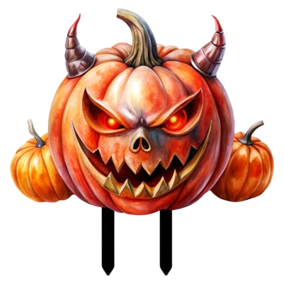 Spooky Halloween Lawn Stake Decor, Waterproof Pumpkin Sign, Outdoor Yard & Garden Halloween Ornaments