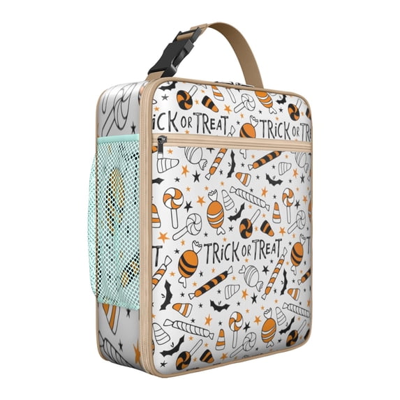 Spooky Halloween Lunch Box for Women & Men - Premium Insulated Reusable Bag, Leakproof Cooler Tote with Pockets for School, Work & Trick-or-Treat Parties