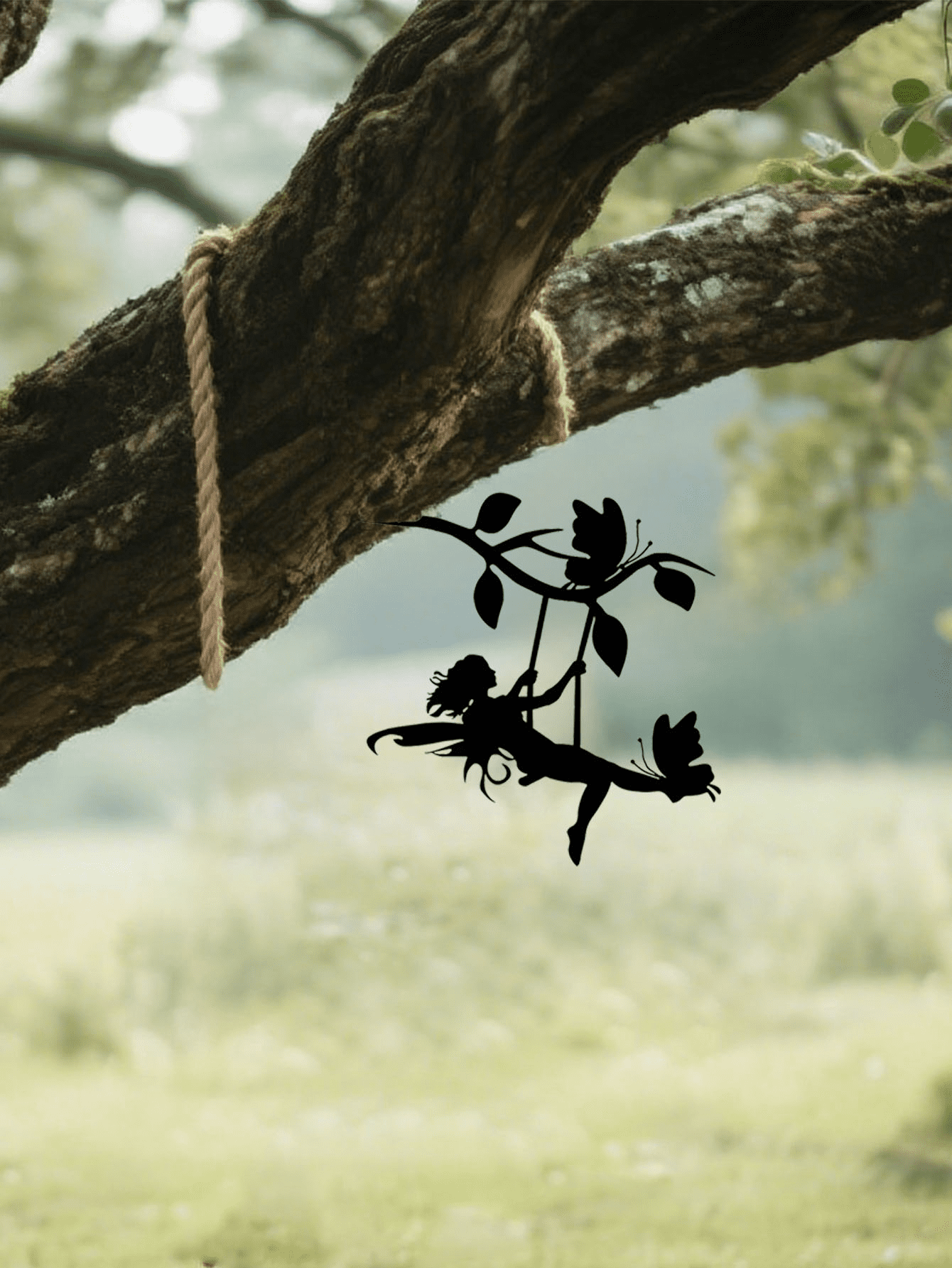 Spooky Halloween Metal Wall Decor Swinging Elf Silhouette Indoor Outdoor Garden Patio Gift